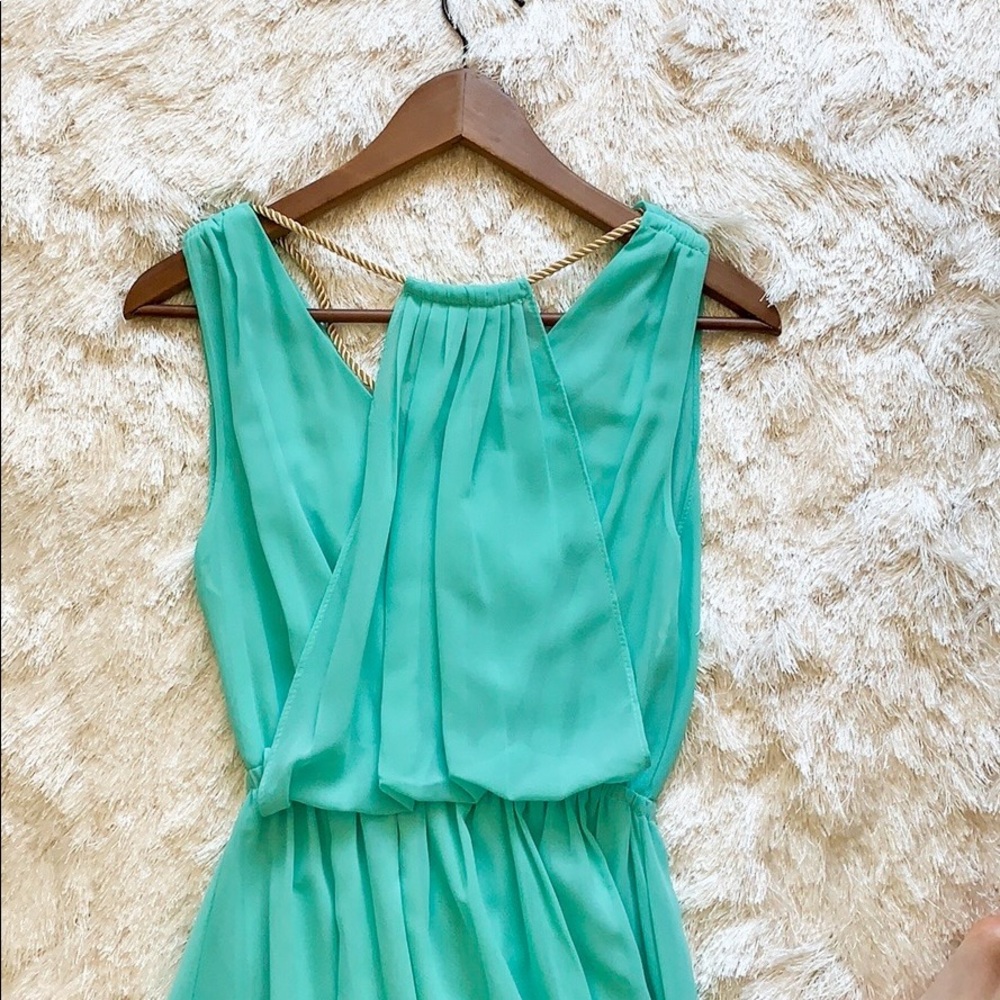 Green teal maxi dress